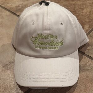 Lululemon Athletica White Cap with Green Embroidery